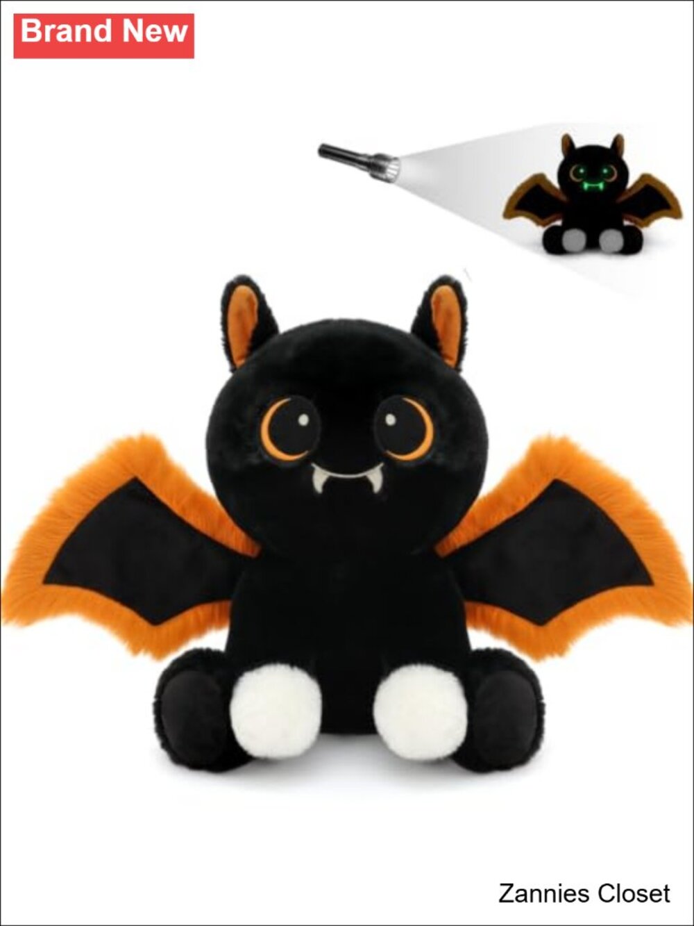 👻 MorisMos Glow in the Dark Vampire Bat Plush 14" Halloween Stuffed Animal